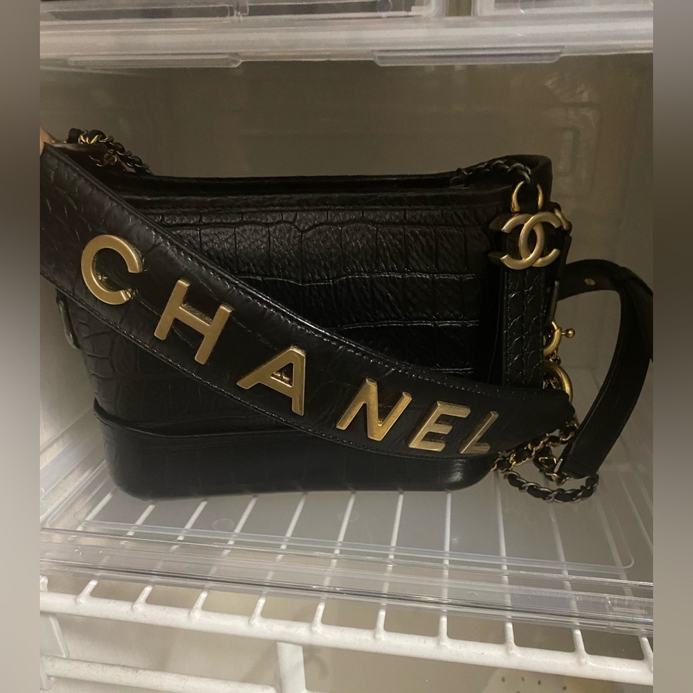 Chanel small Gabrielle crocodile leather